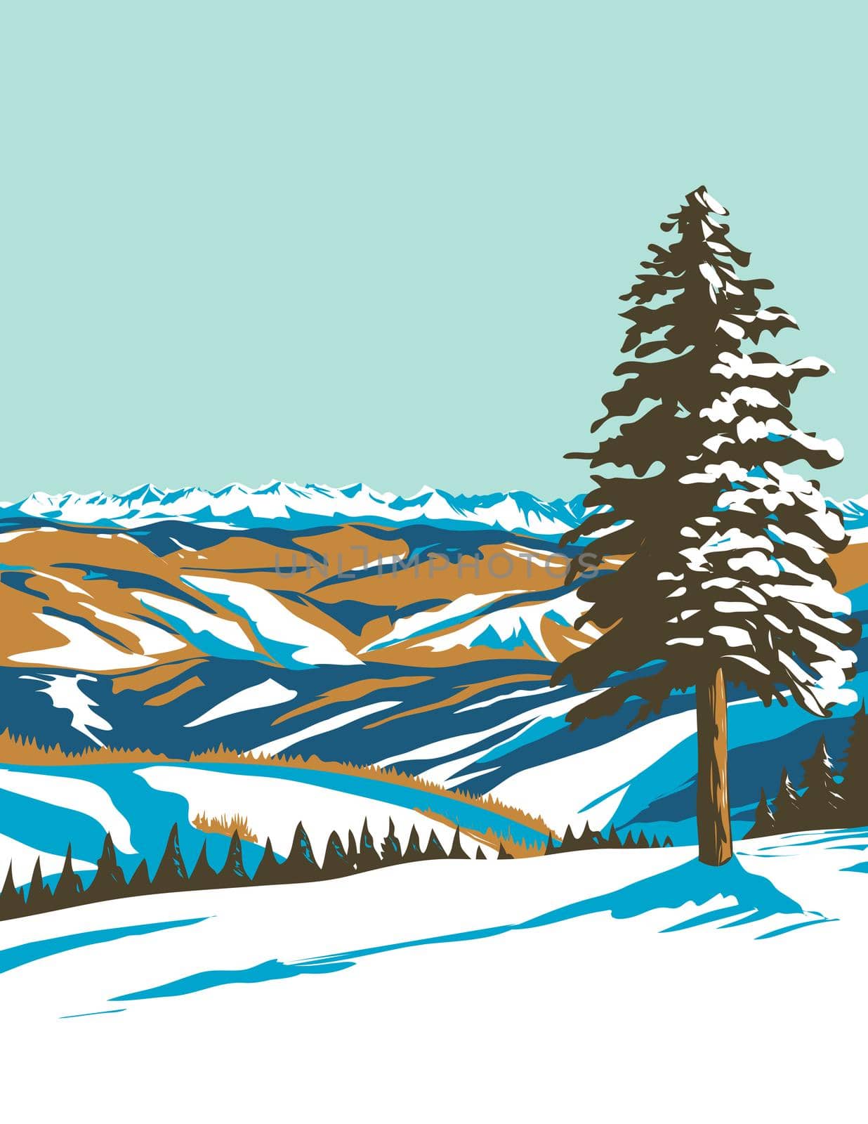 Beaver Creek Ski Resort near Avon Colorado WPA Poster Art by patrimonio