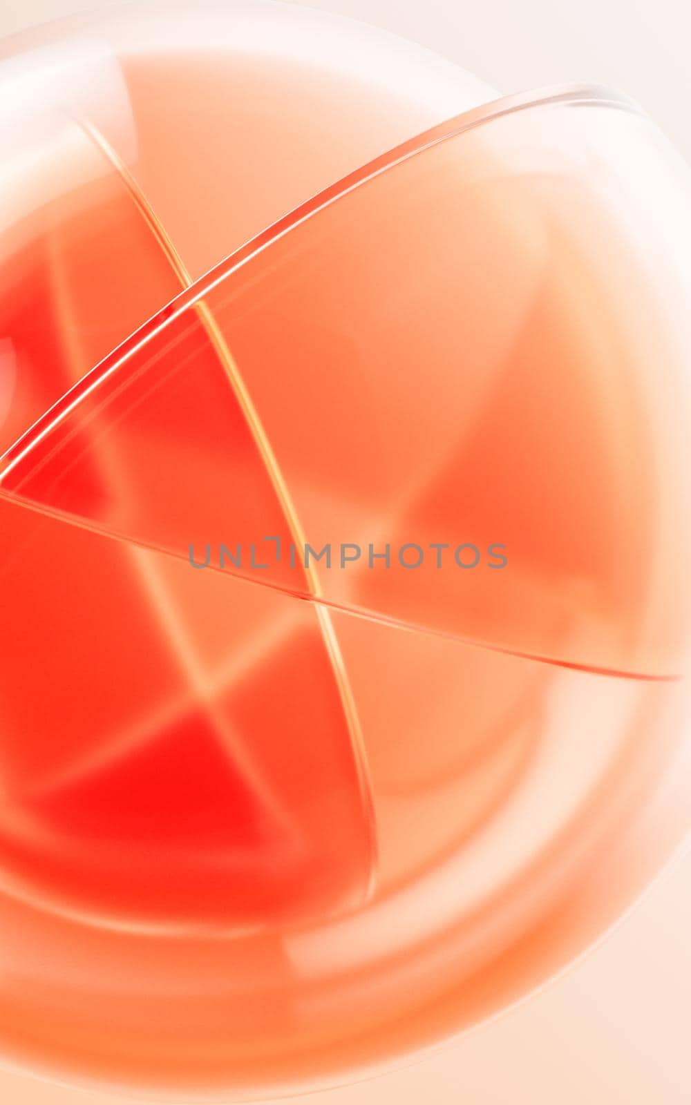 Transparent glass with gradient colors, 3d rendering. by vinkfan