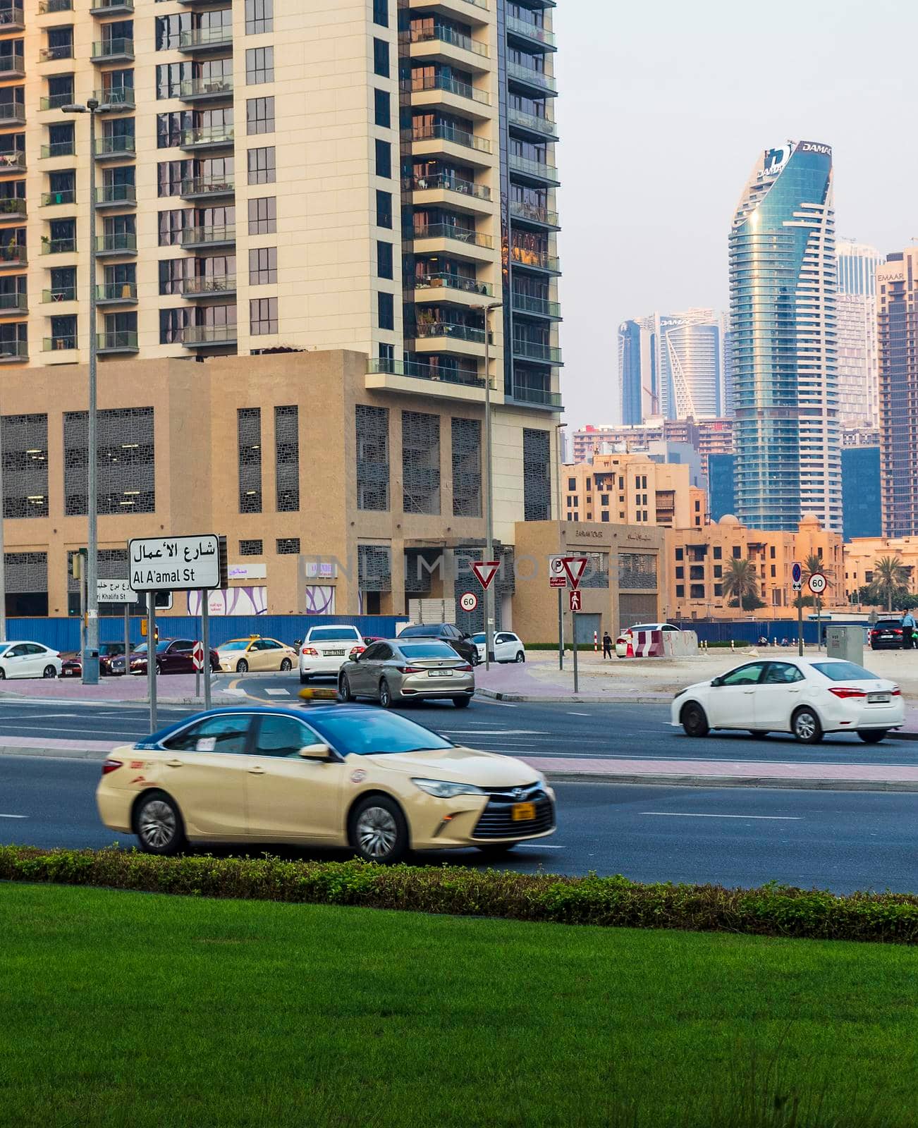 Dubai, UAE - 08.04.2021 - Modern towers Business bay district of Dubai. Urban architecture by pazemin