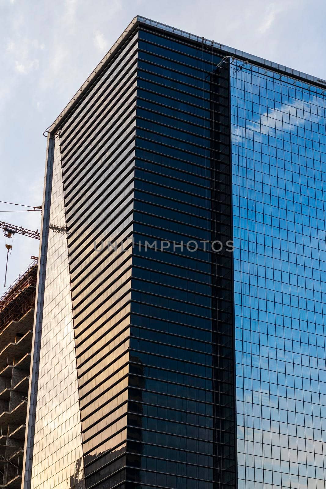 Dubai, UAE - 02.18.2021 Modern building of Business Bay district.