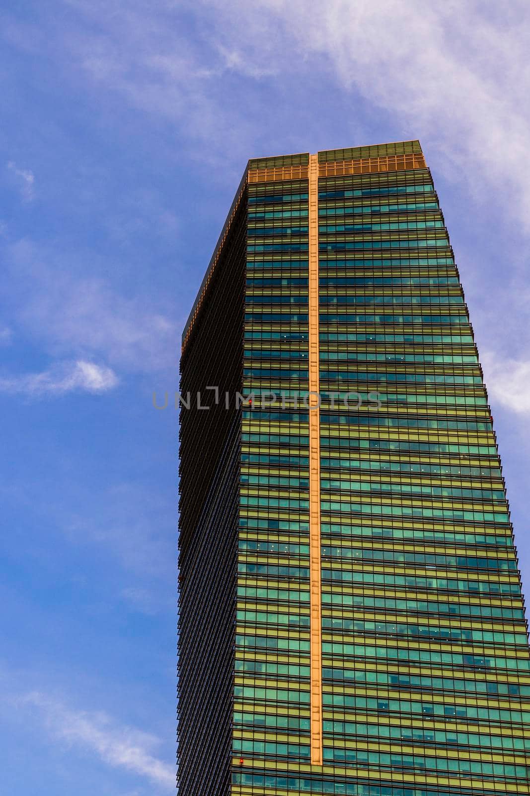 Dubai, UAE - 02.18.2021 Modern building of Business Bay district.