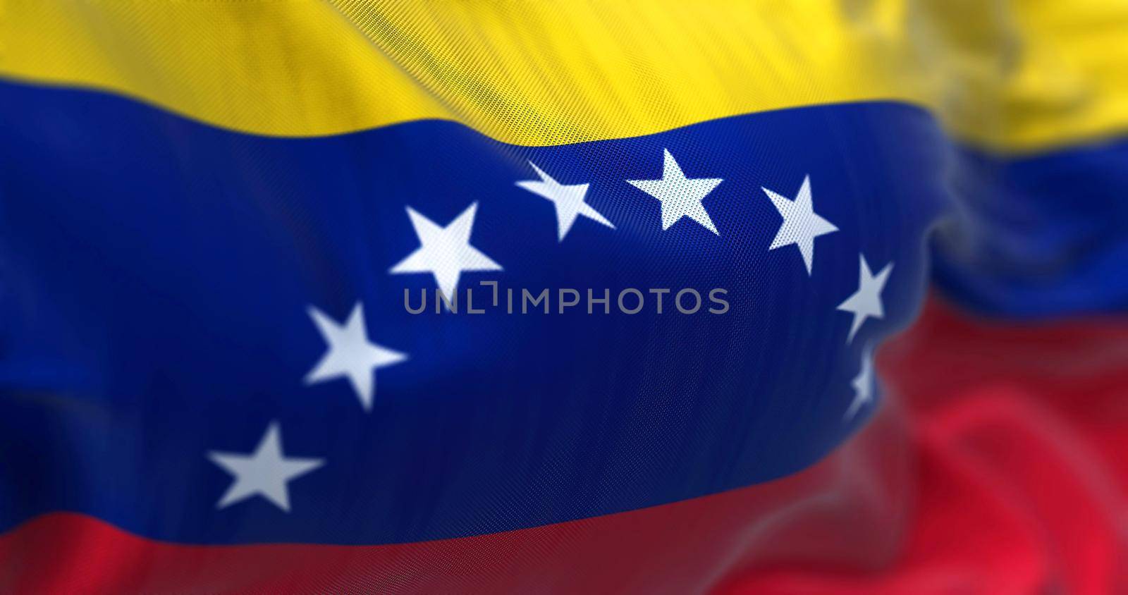 Close-up view of Venezuela national flag waving in the wind by rarrarorro