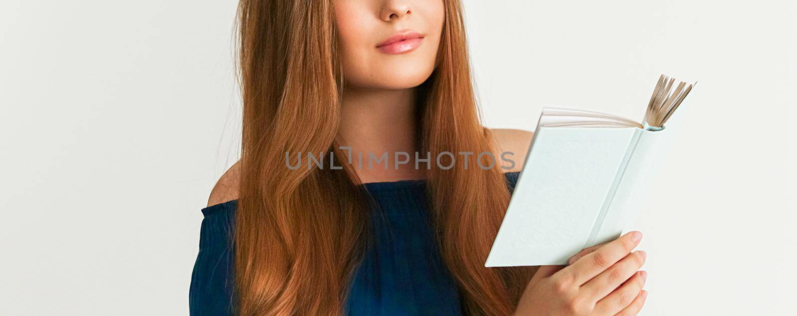 Education, library and literature, woman reading a book by Anneleven