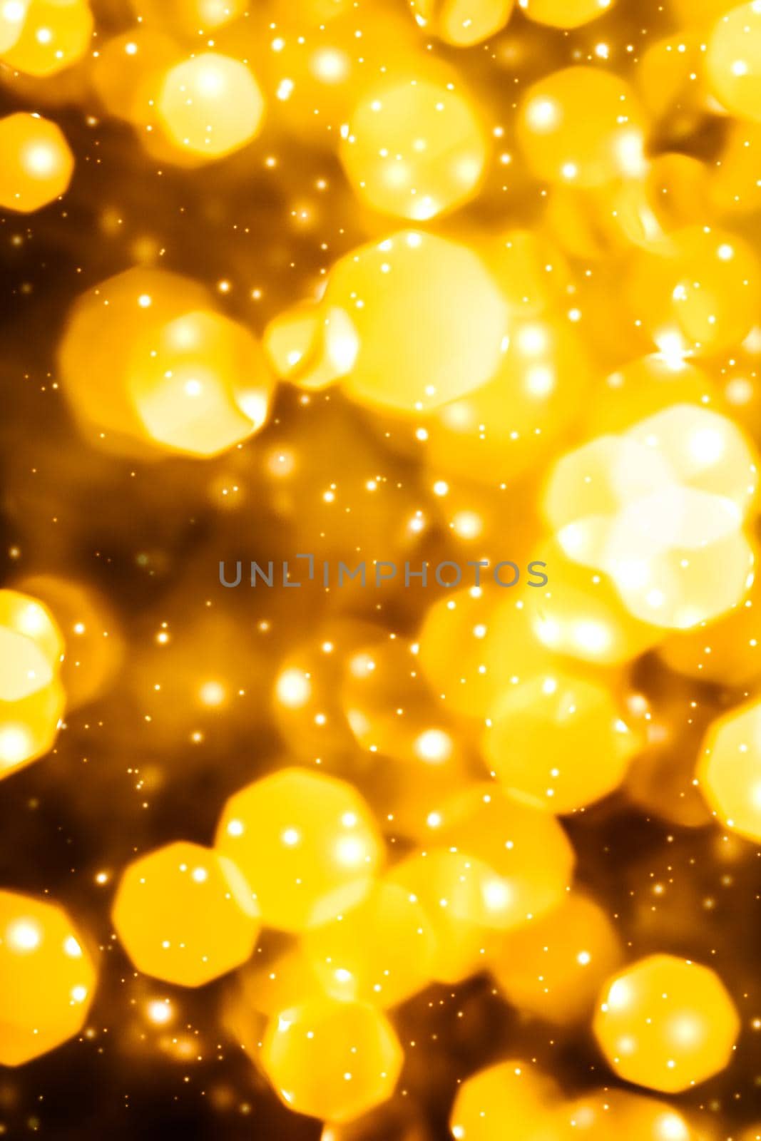 Glamorous gold shiny glow and glitter, luxury holiday background by Anneleven