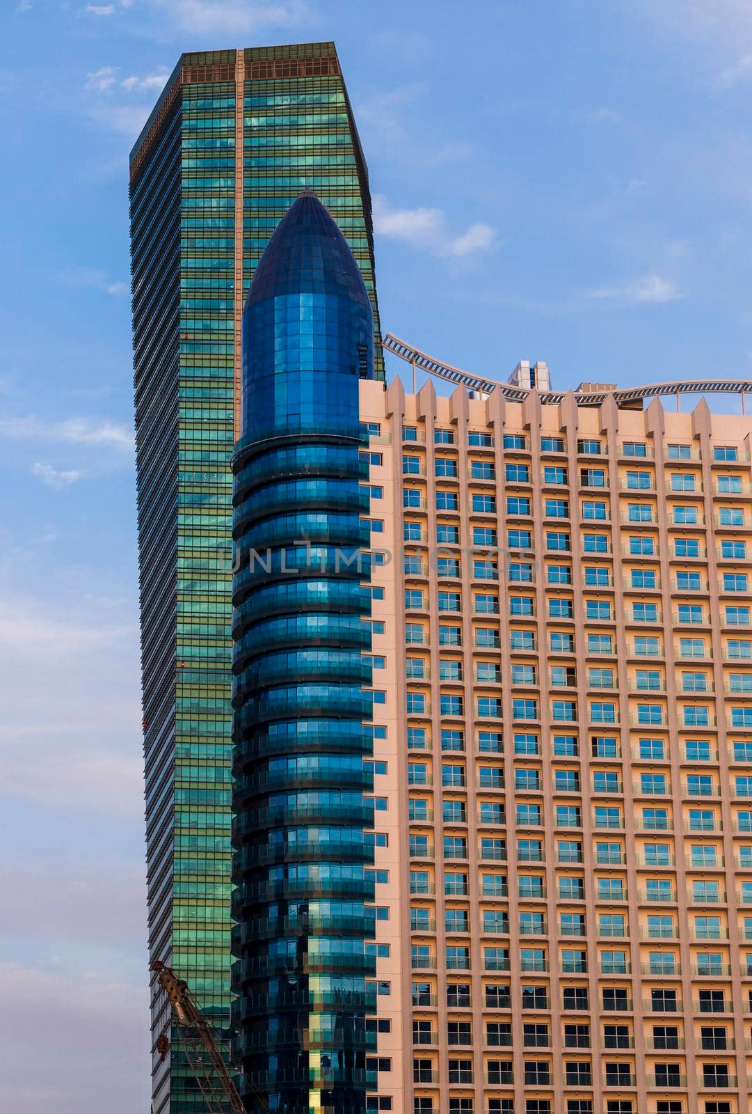 Dubai, UAE - 02.18.2021 Modern buildings of Business Bay district.