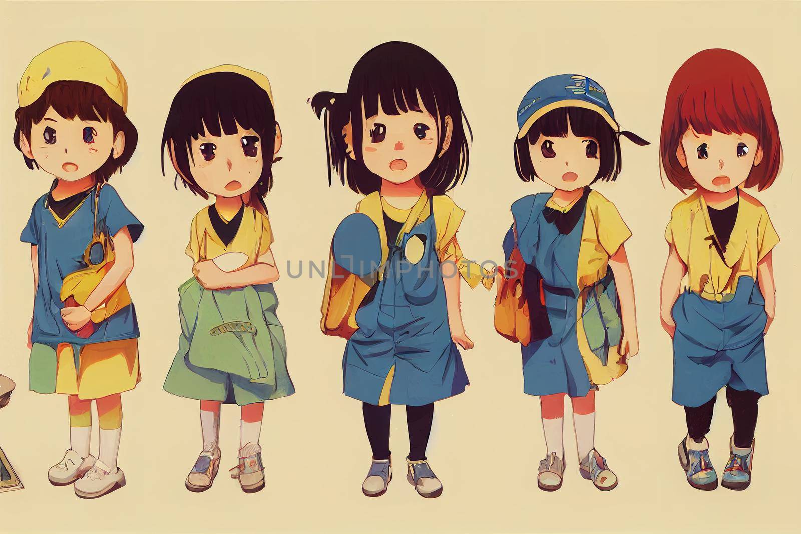 Child Care Workers ,Anime style illustration V1 High quality 2d illustration