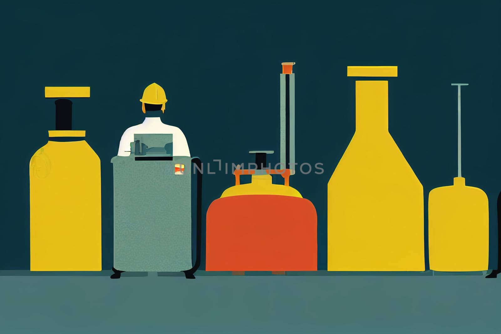 Chemical Equipment Operators and Tenders ,Cartoon illustration by 2ragon