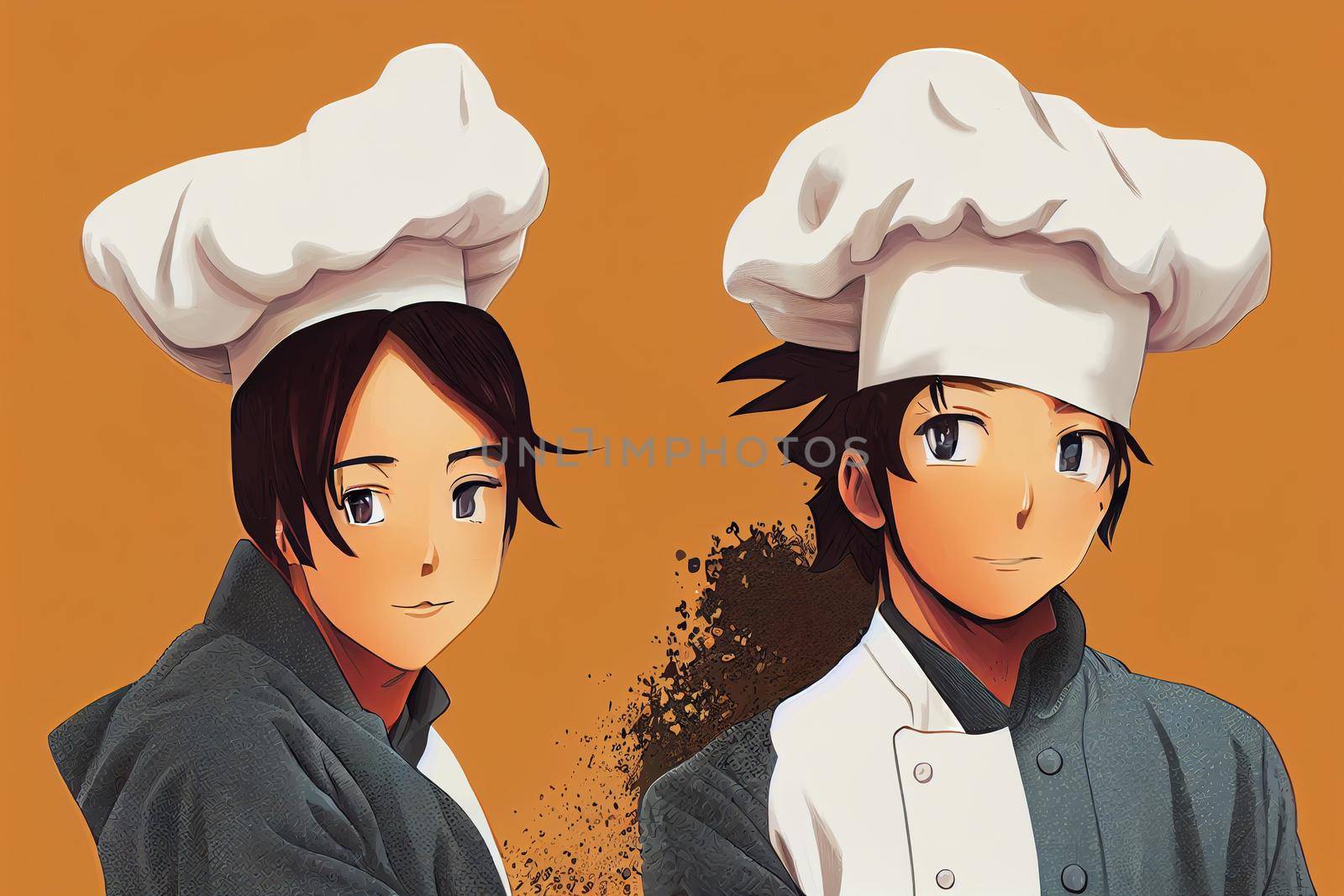 Chefs and Head Cooks ,Anime style illustration V1 High quality 2d illustration