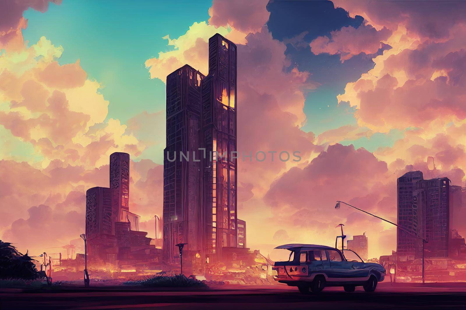 Luanda city 2d Anime illustration by 2ragon