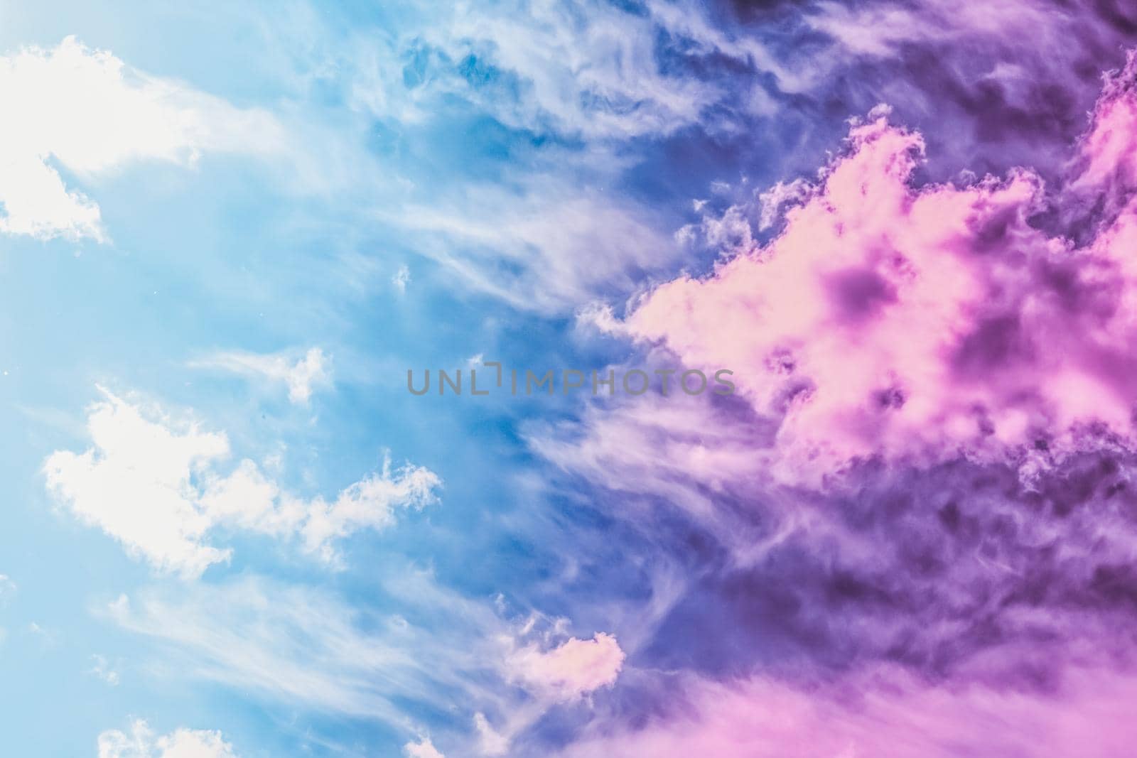 Dreamy surreal sky as abstract art, fantasy pastel colours background for modern design by Anneleven