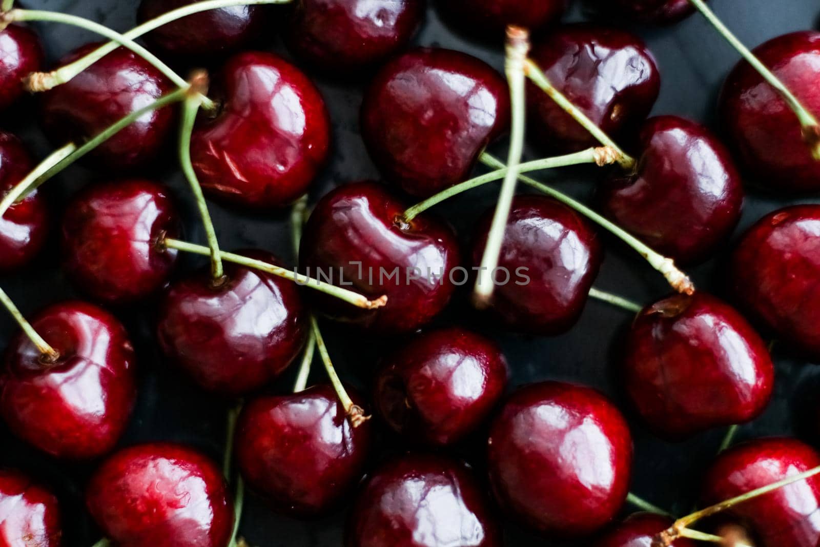 Fresh sweet cherries, juicy cherry berries fruit dessert as healthy diet background by Anneleven