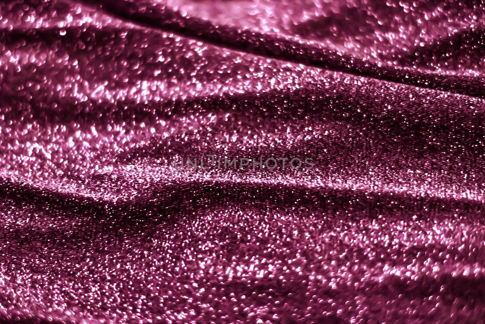 Pink holiday sparkling glitter abstract background, luxury shiny fabric material for glamour design and festive invitation by Anneleven