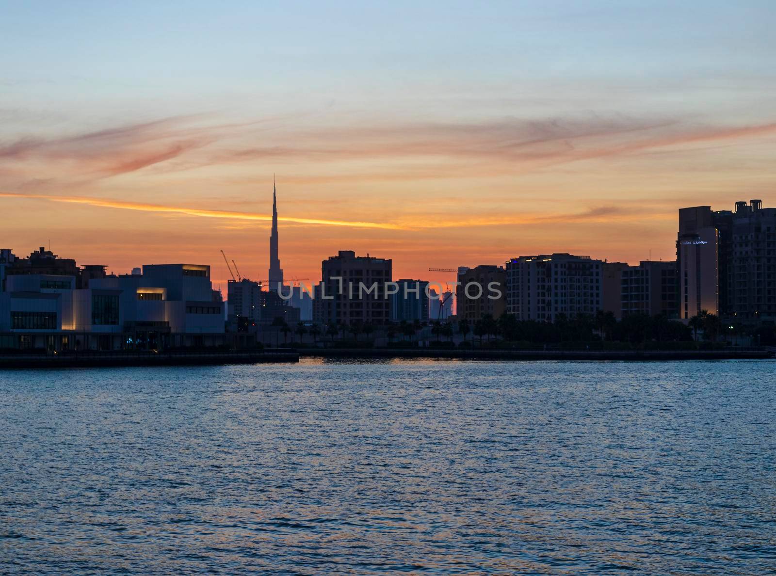 Cityscape at the sunset