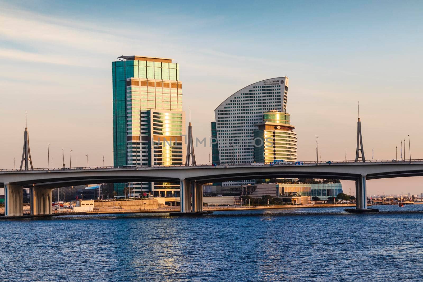 Dubai, UAE - 12.20.2021 Business bay crossing bridge.