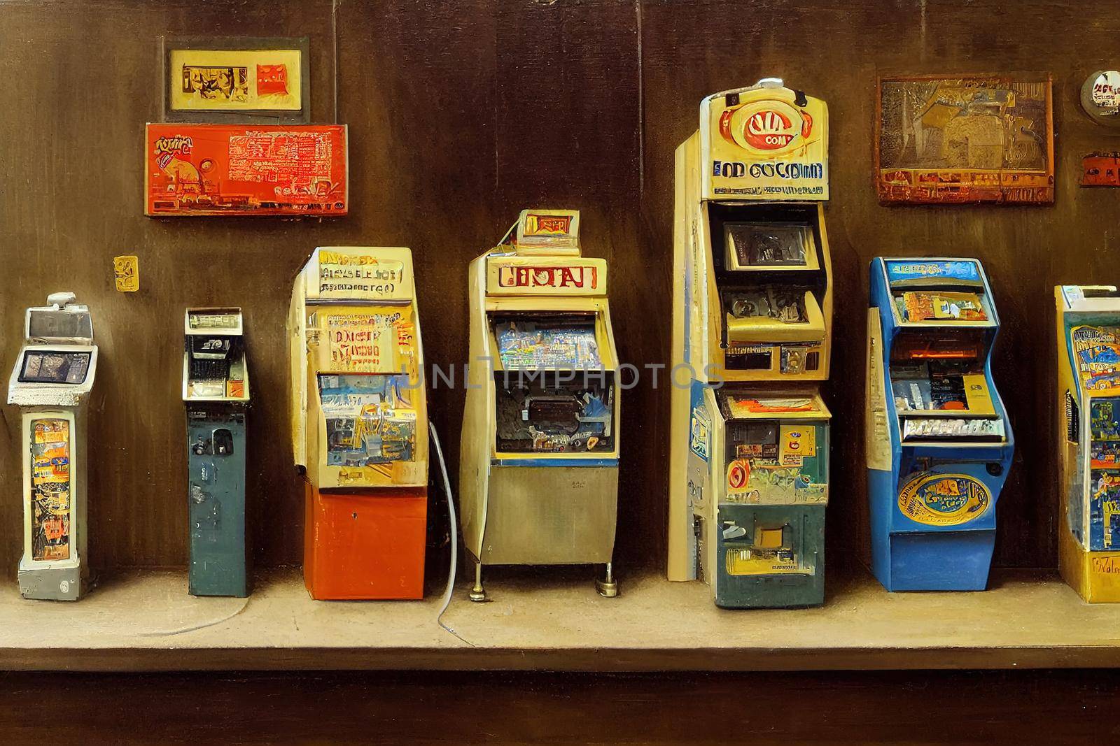 Coin, Vending, and Amusement Machine Servicers and Repairers ,Painting style V1 High quality 2d illustration