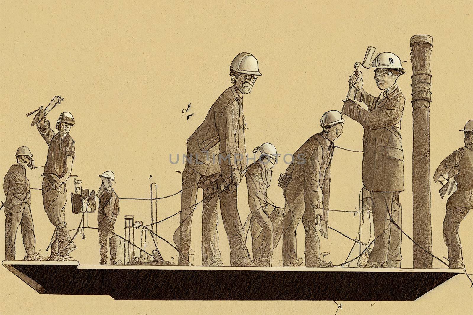 Civil Engineers ,Cartoon illustration by 2ragon