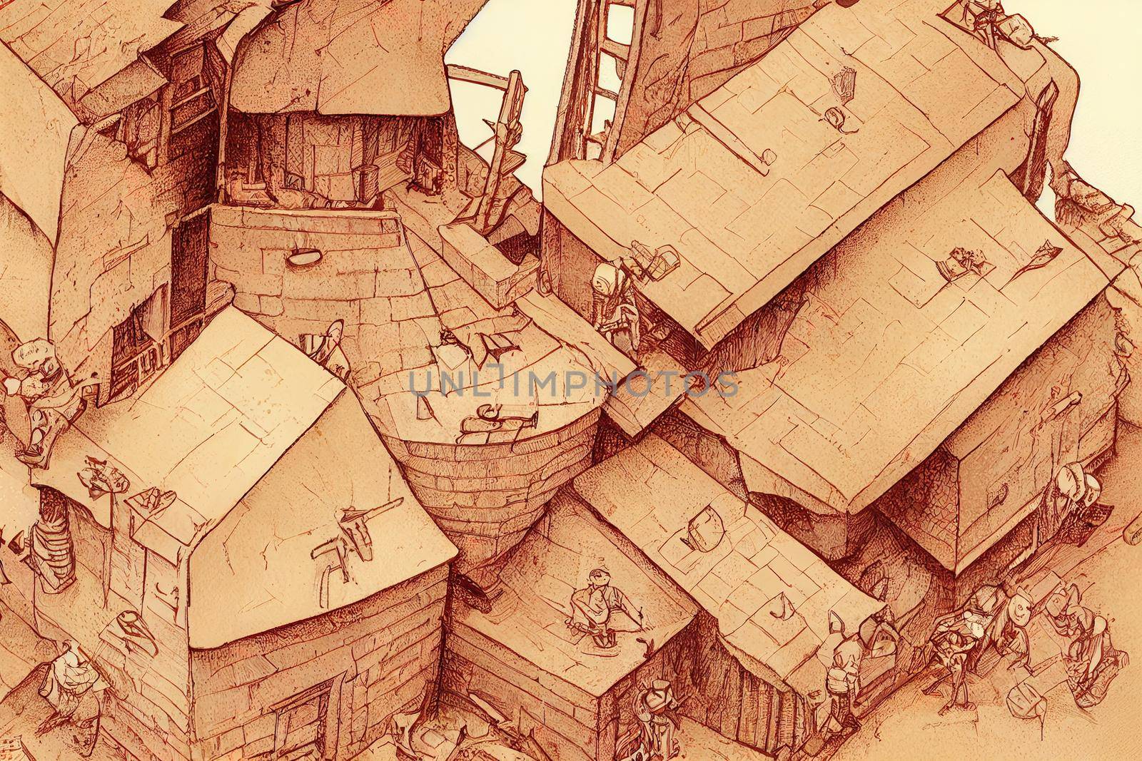 Brattice Builders ,Cartoon illustration V1 High quality 2d illustration