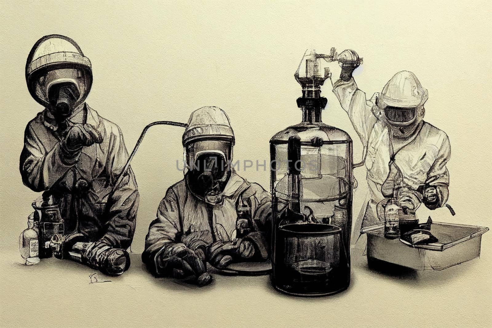Chemical Technicians ,Hand Drawn V2 High quality 2d illustration