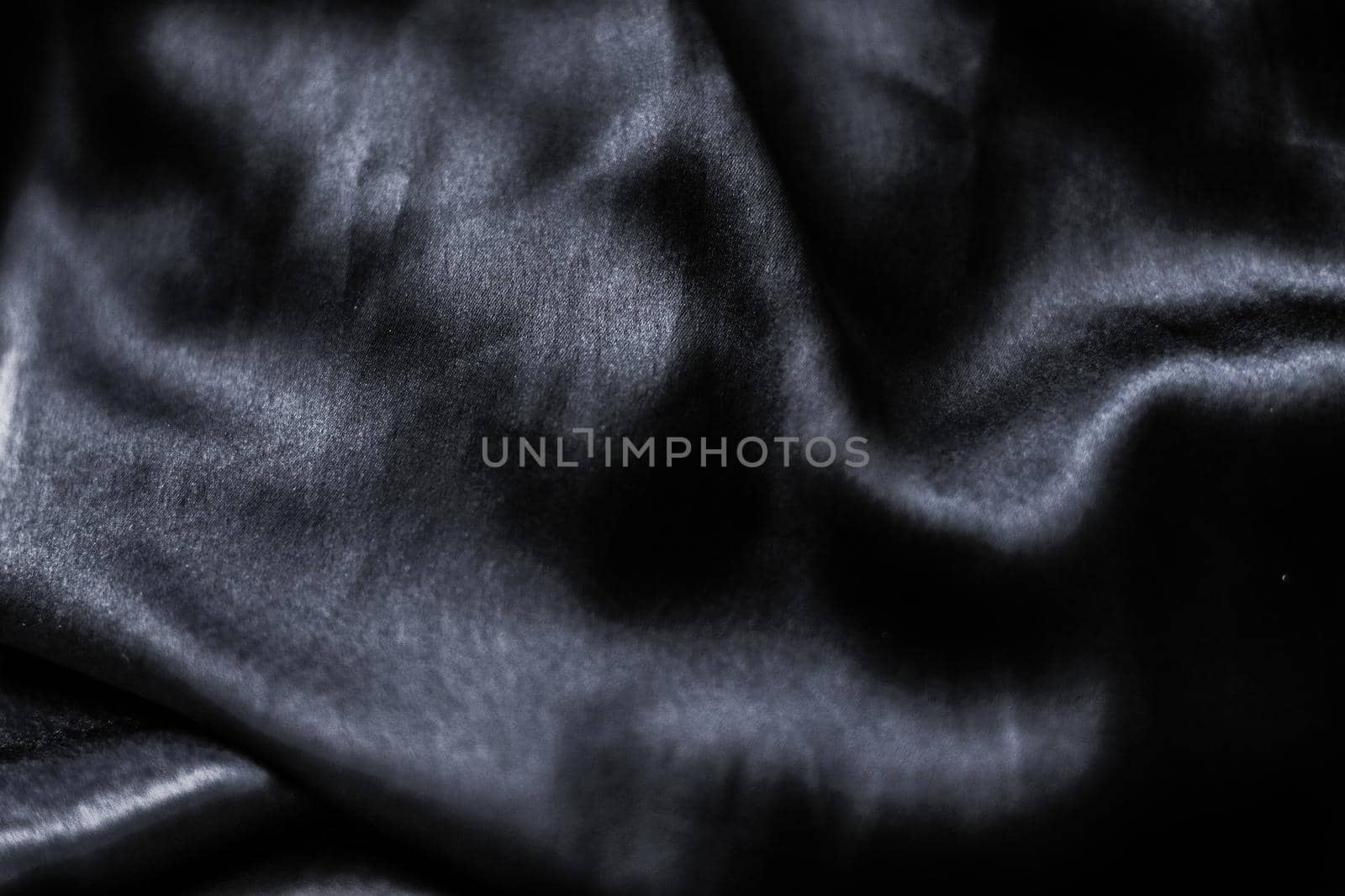 Fashion brand, elegant fabric and luxe beauty concept - Luxury black soft silk flatlay background texture, holiday glamour abstract backdrop