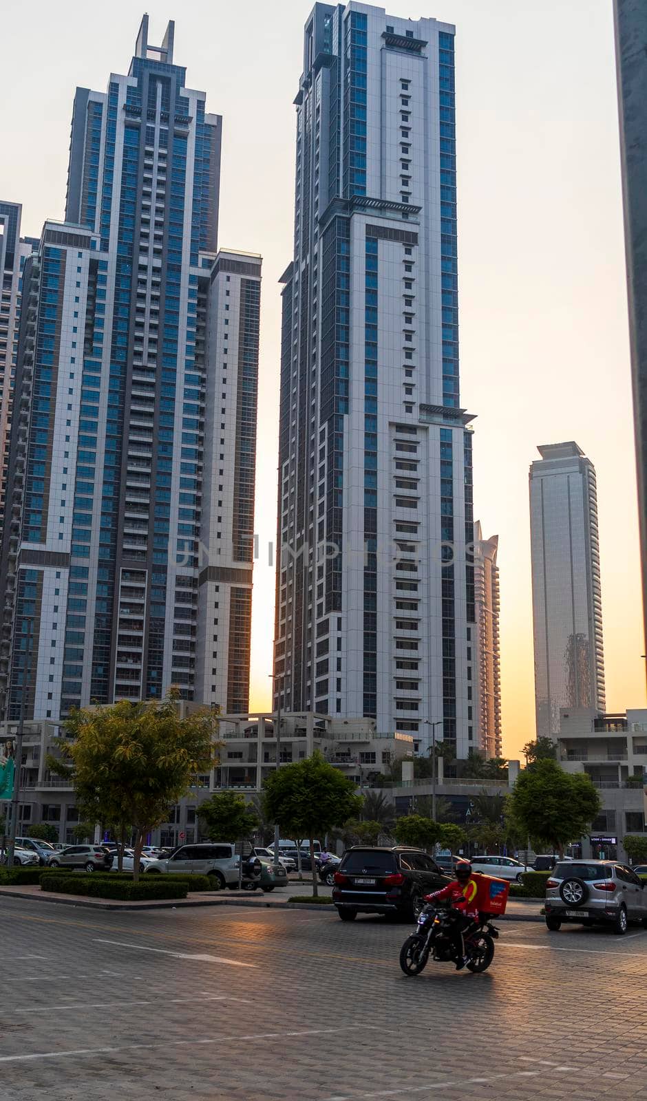 Dubai, UAE - 08.04.2021 - Modern towers Business bay district of Dubai. Urban architecture by pazemin