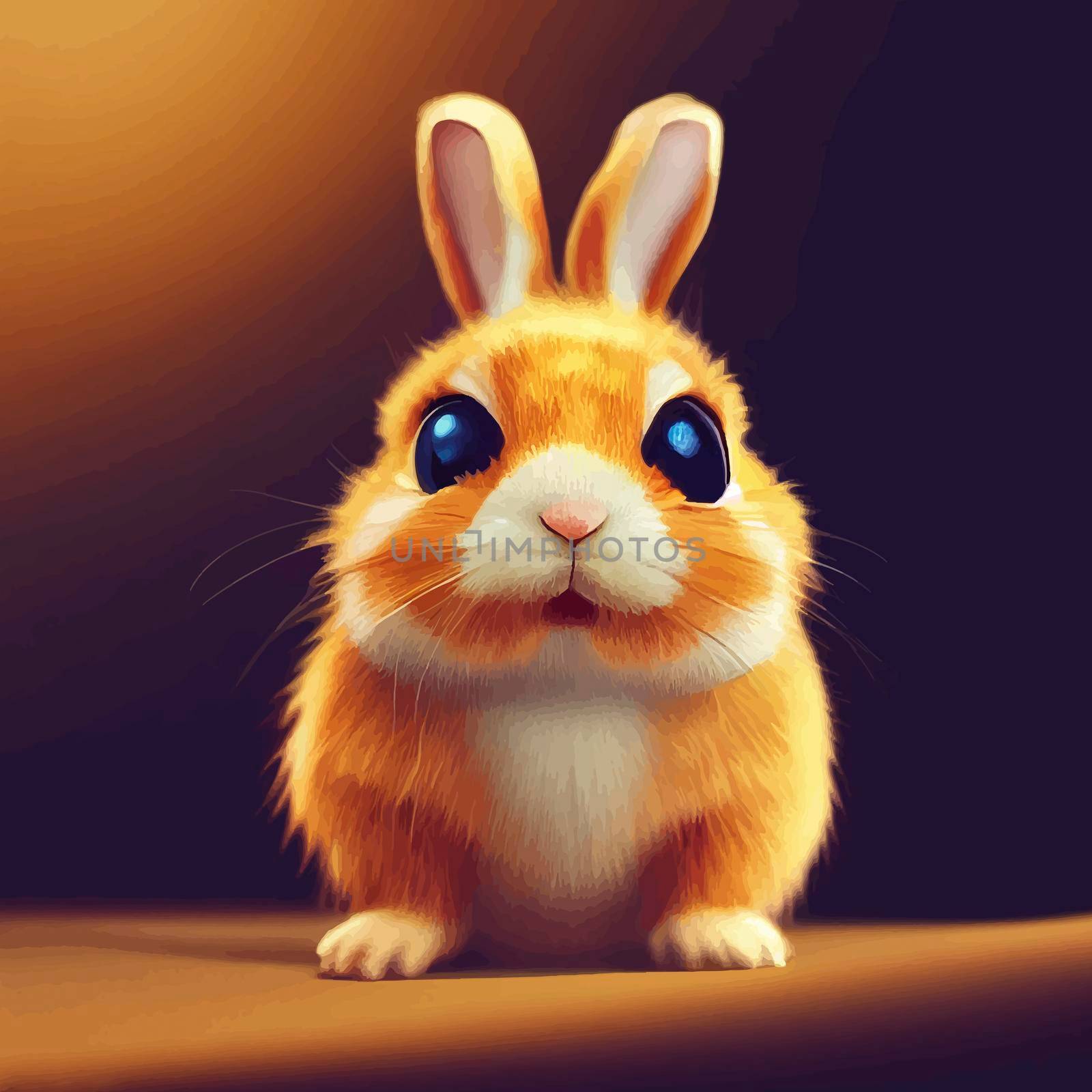 animated illustration of a cute rabbit, animated baby rabbit portrait. cute bunny. by JpRamos