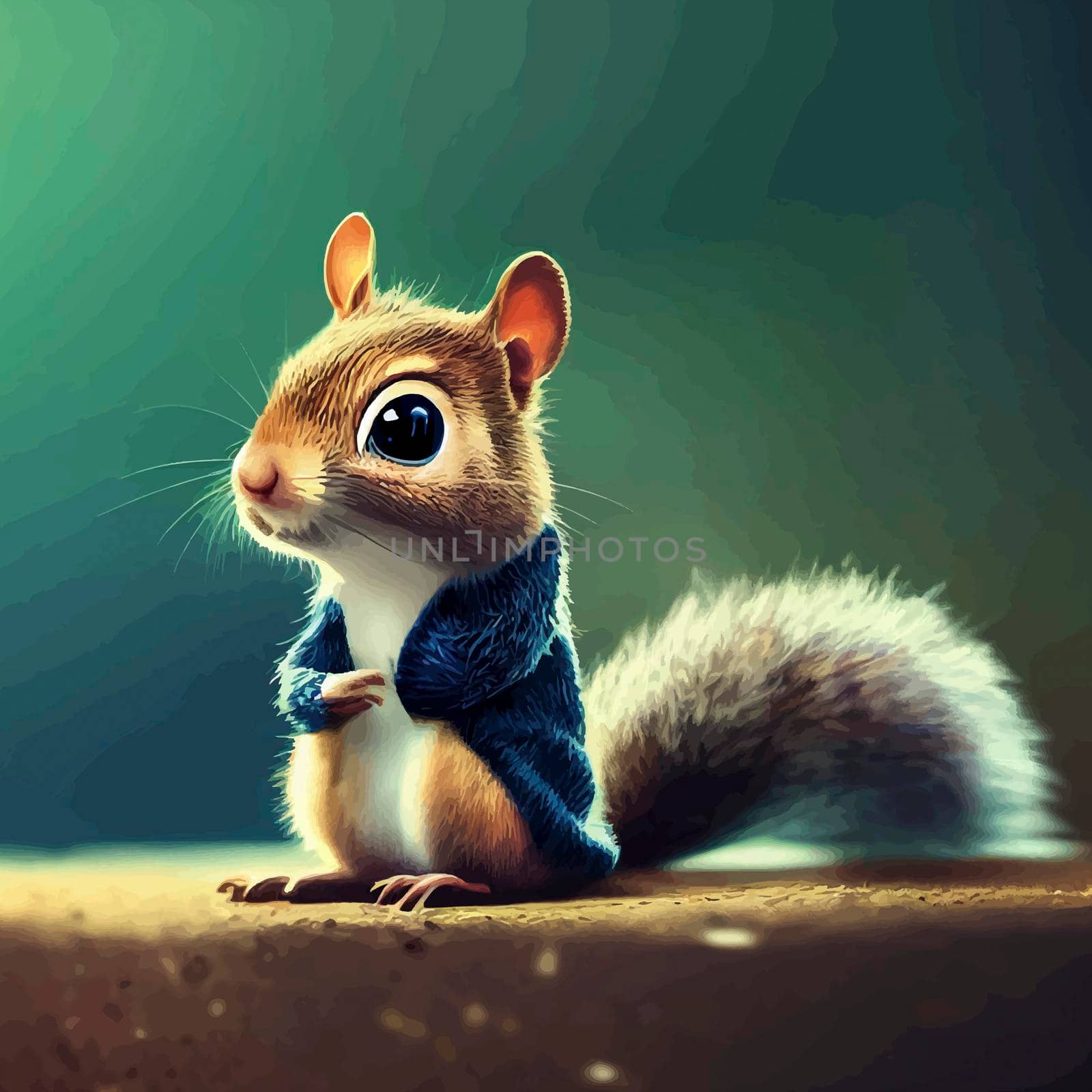animated illustration of a cute squirrel, animated squirrel portrait. animated squirrel with sweater by JpRamos