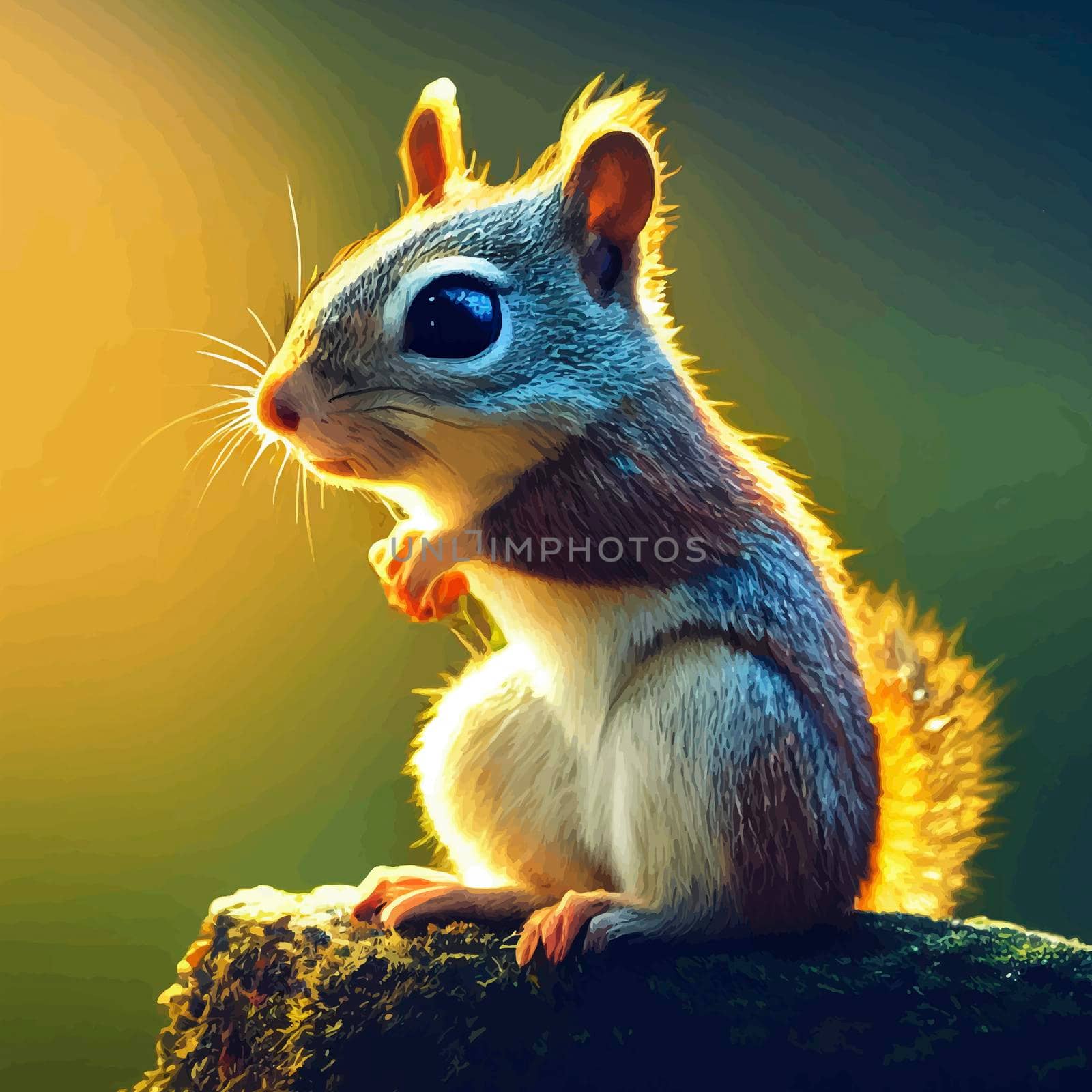 animated illustration of a cute squirrel, animated squirrel portrait by JpRamos