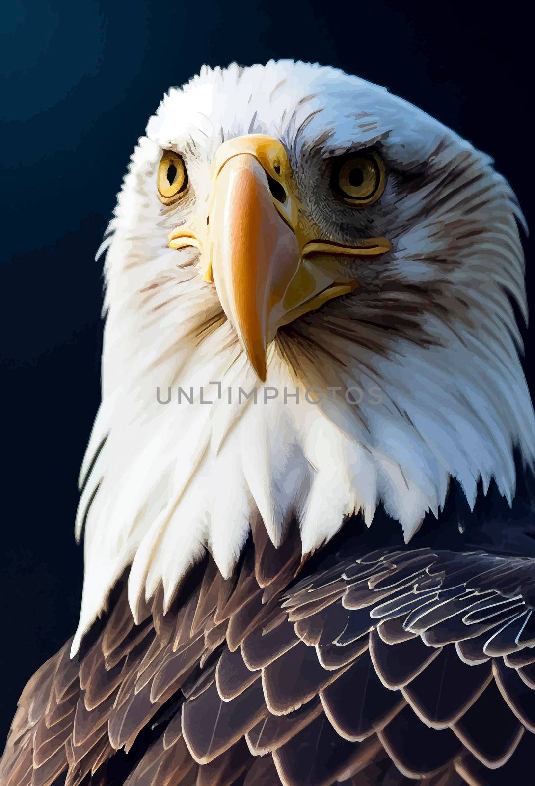 realistic illustration of American eagle. portrait of american eagle by JpRamos