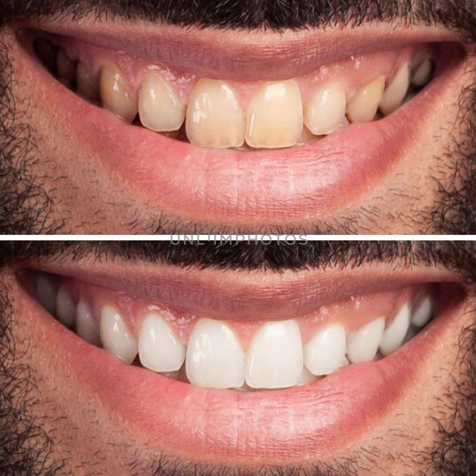 Woman Teeth Before and After Whitening. Happy smiling woman. Dental health Concept. Oral Care concept by Khosro1