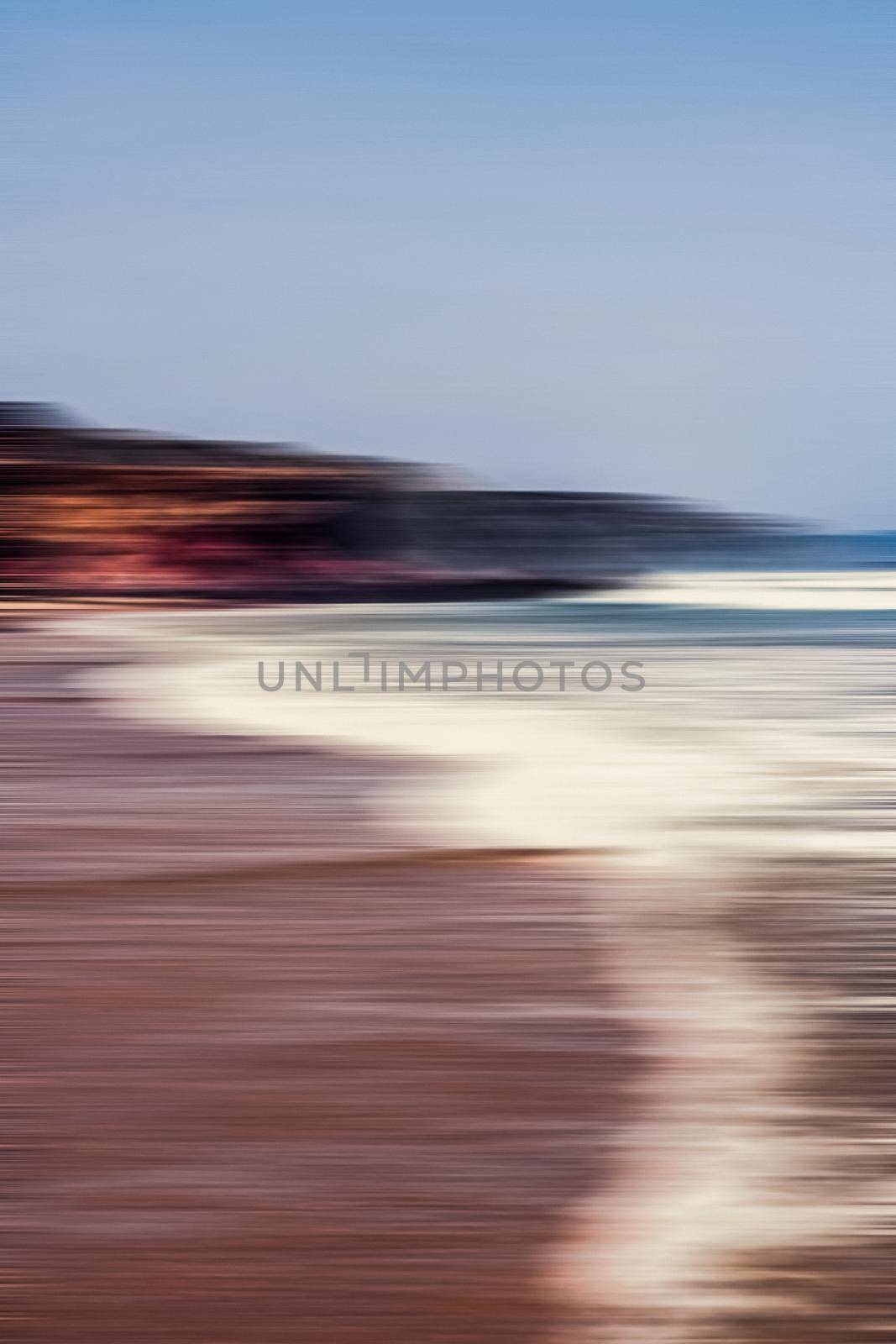 Abstract sea background, long exposure view of dreamy ocean coast in summer by Anneleven