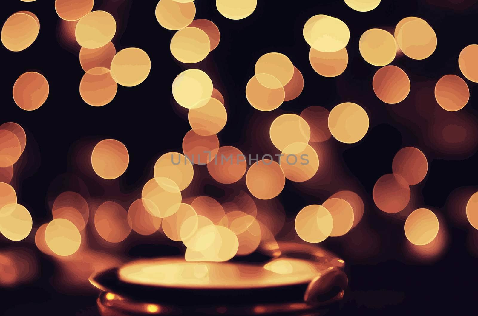 illustration of Bokeh and Large Colorful Circle Lights. Background of bright lights out of focus. by JpRamos