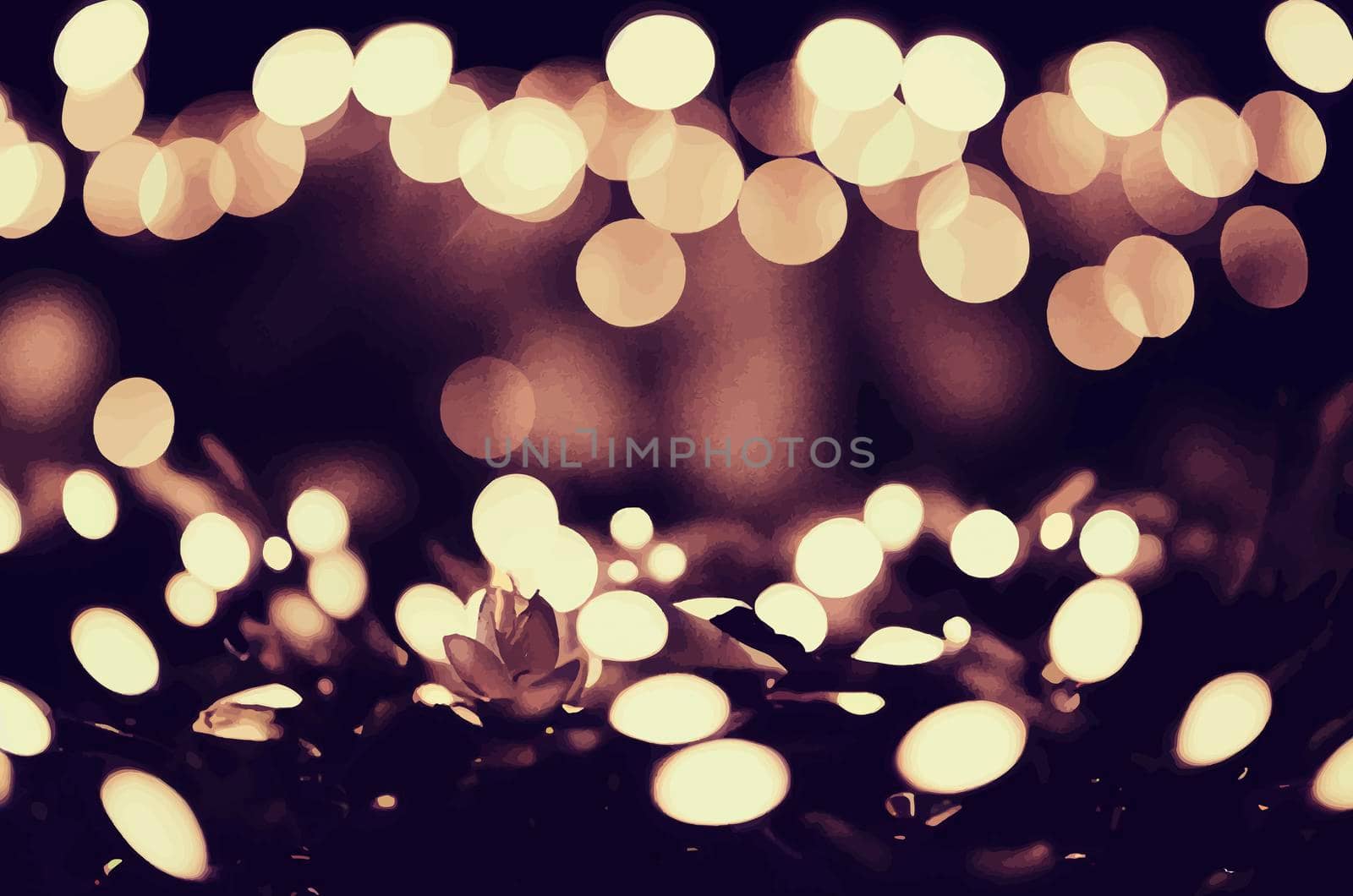 illustration of Bokeh and Large Colorful Circle Lights. Background of bright lights out of focus. by JpRamos