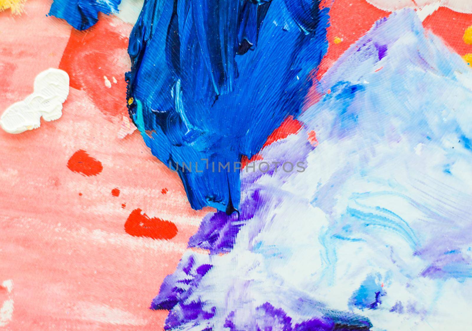 Abstract acrylic paint strokes, art brush flatlay background by Anneleven