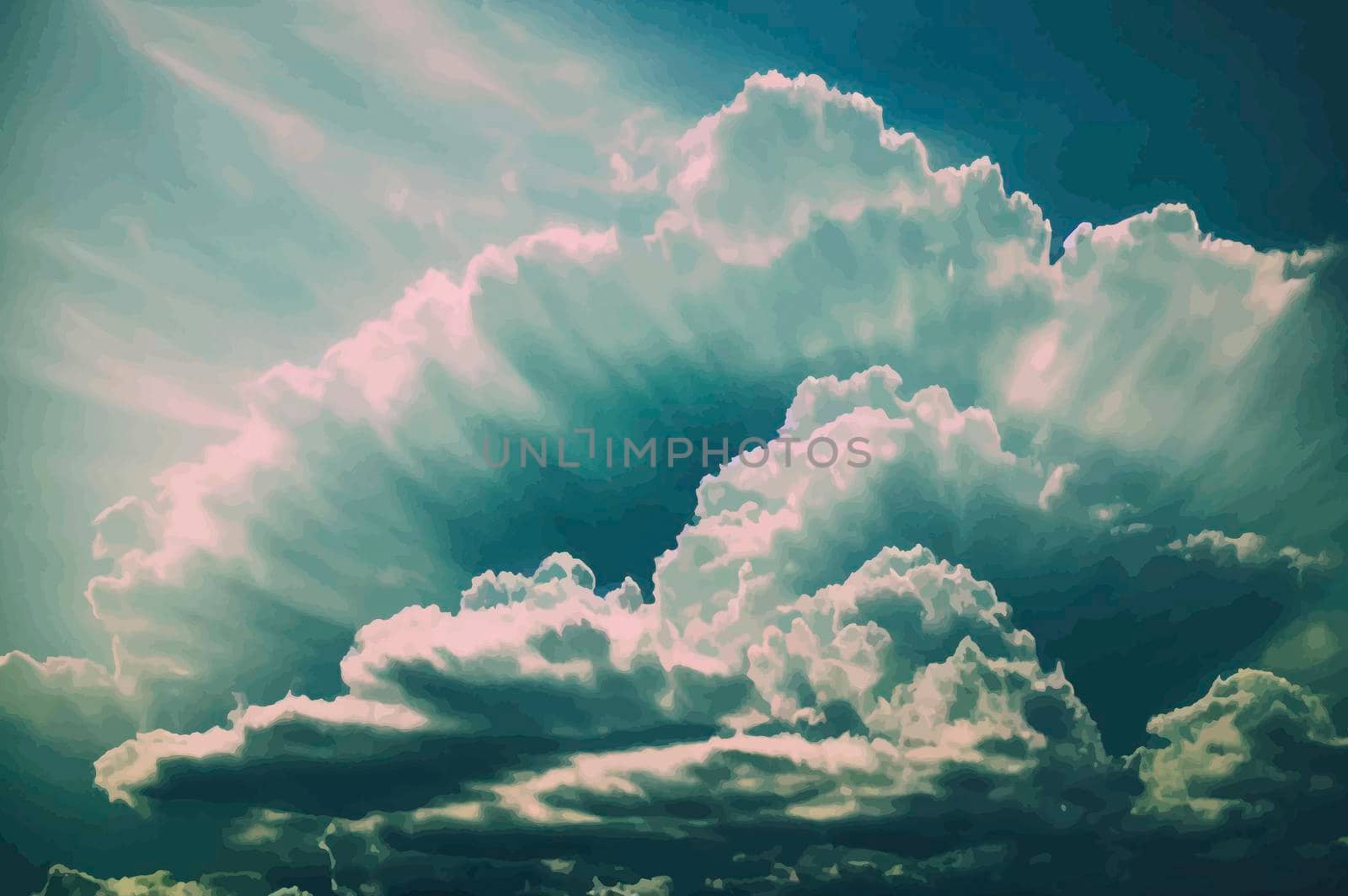 illustration of the Stormy sky with dark gray cumulus cumulus background texture, thunderstorm