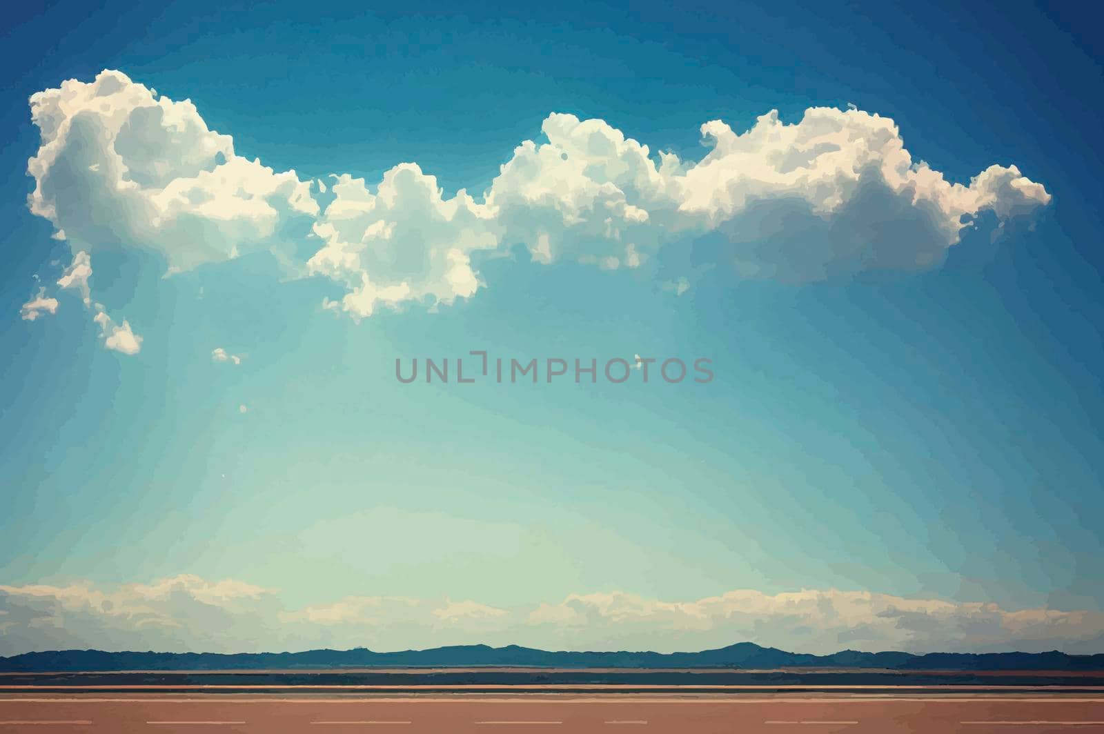 Illustration of the cloudy blue sky. Beautiful sky and clouds.