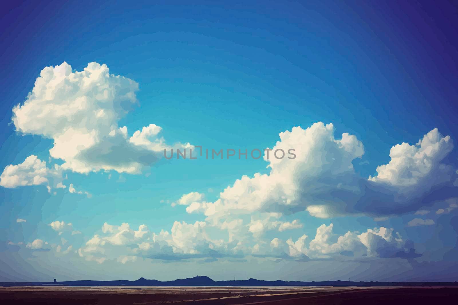 Illustration of the cloudy blue sky. Beautiful sky and clouds by JpRamos