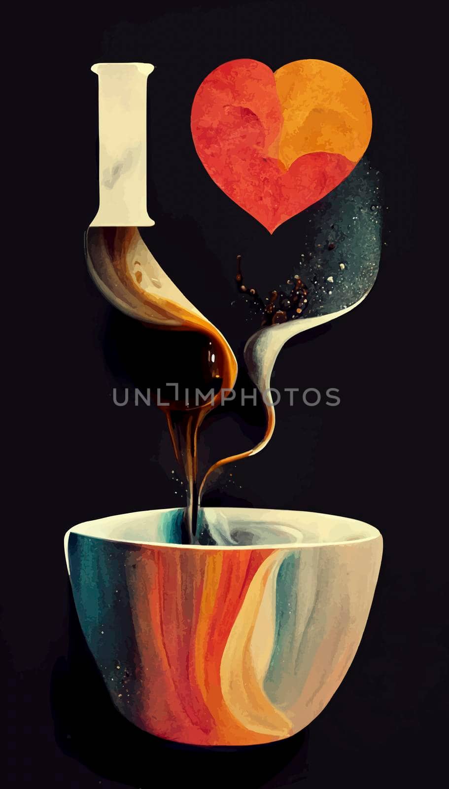 coffee cup illustration. i love coffee illustration