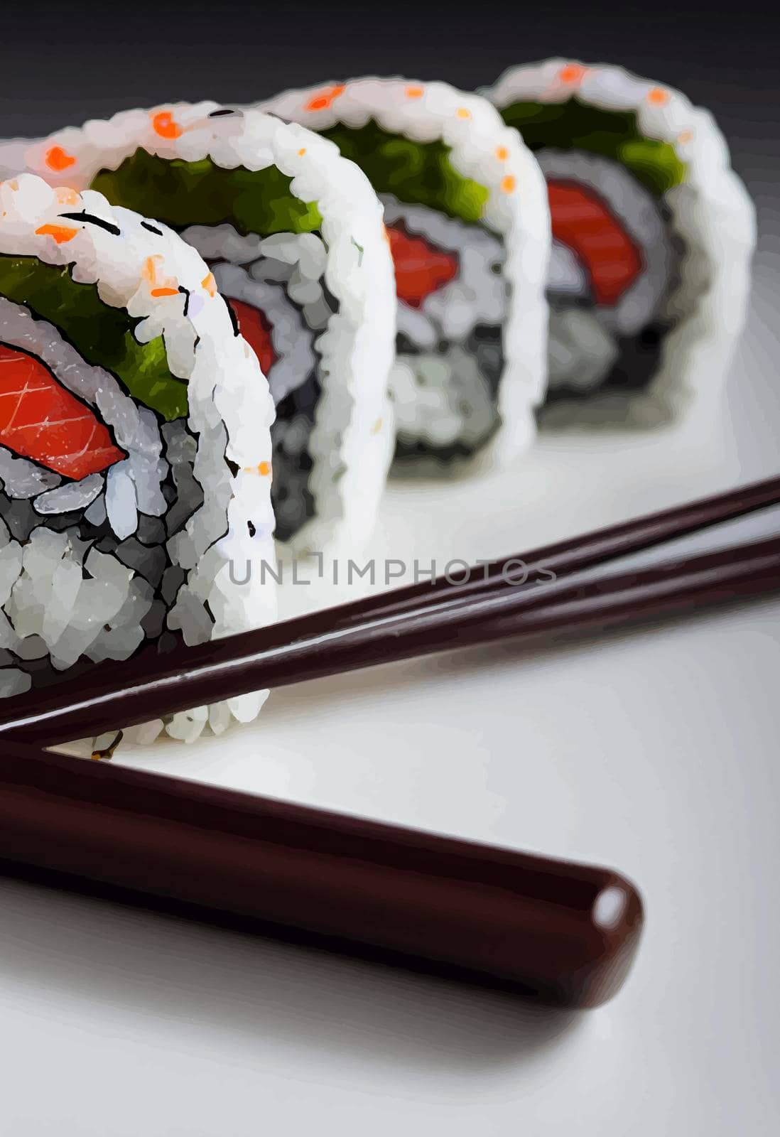 illustration of delicious sushi rolls by JpRamos