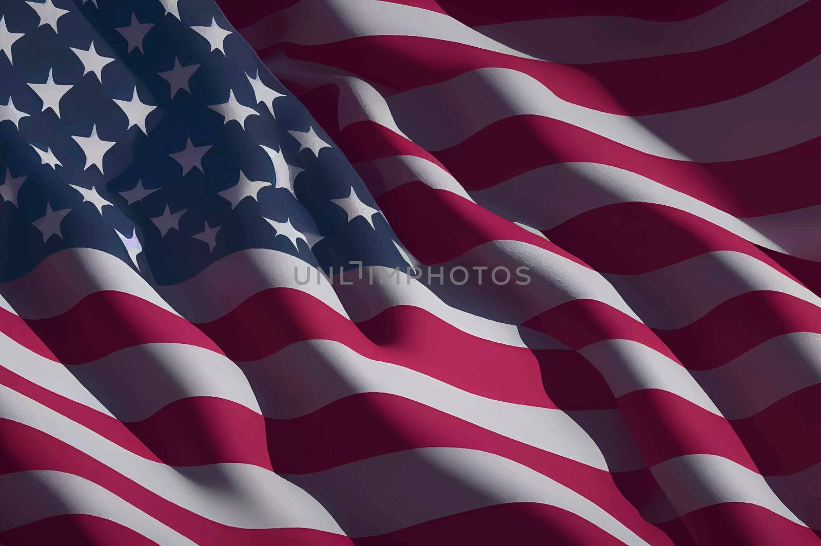 illustration of the flag of the united states waving.