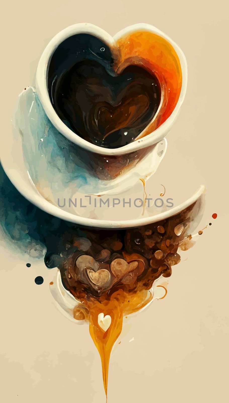 coffee cup illustration. coffee illustration. by JpRamos