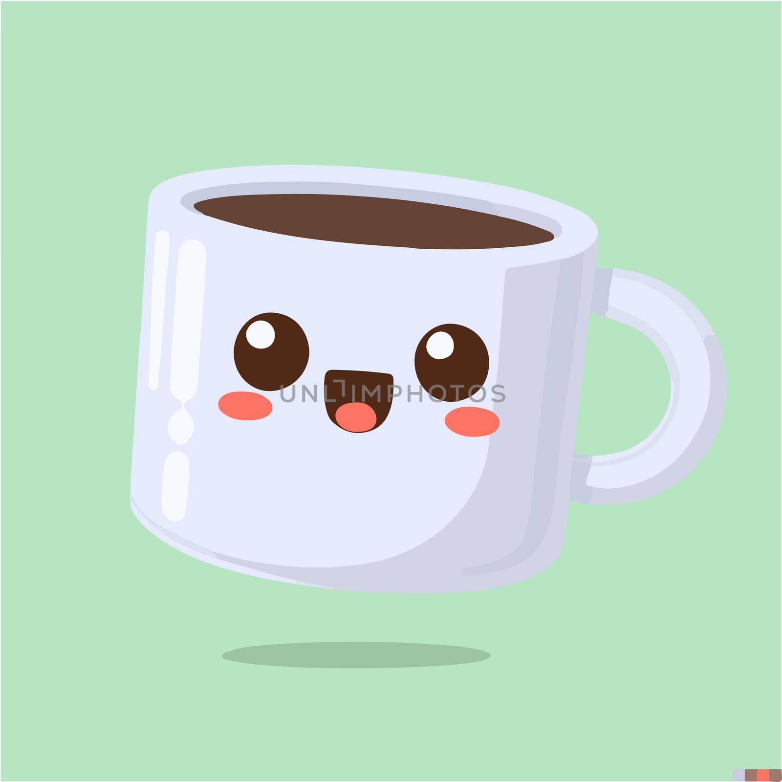 cute coffe cup illustration. coffe cup kawaii.