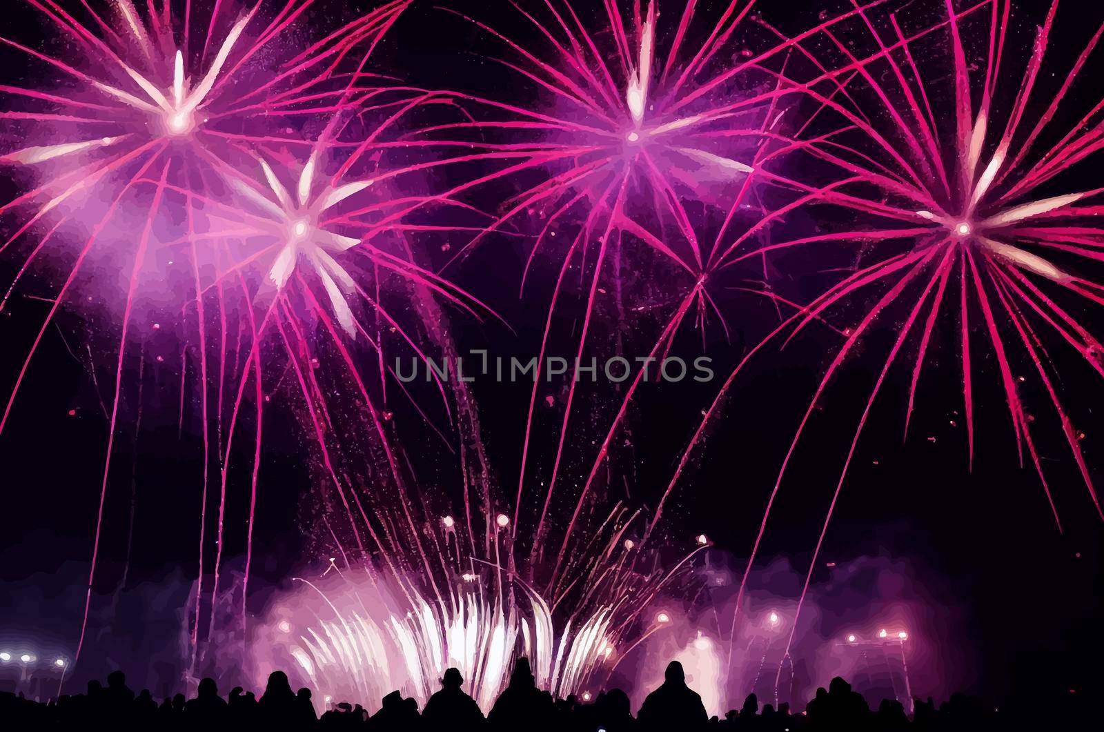 Abstract fireworks background. Fireworks light up in the sky, concept of celebration. by JpRamos