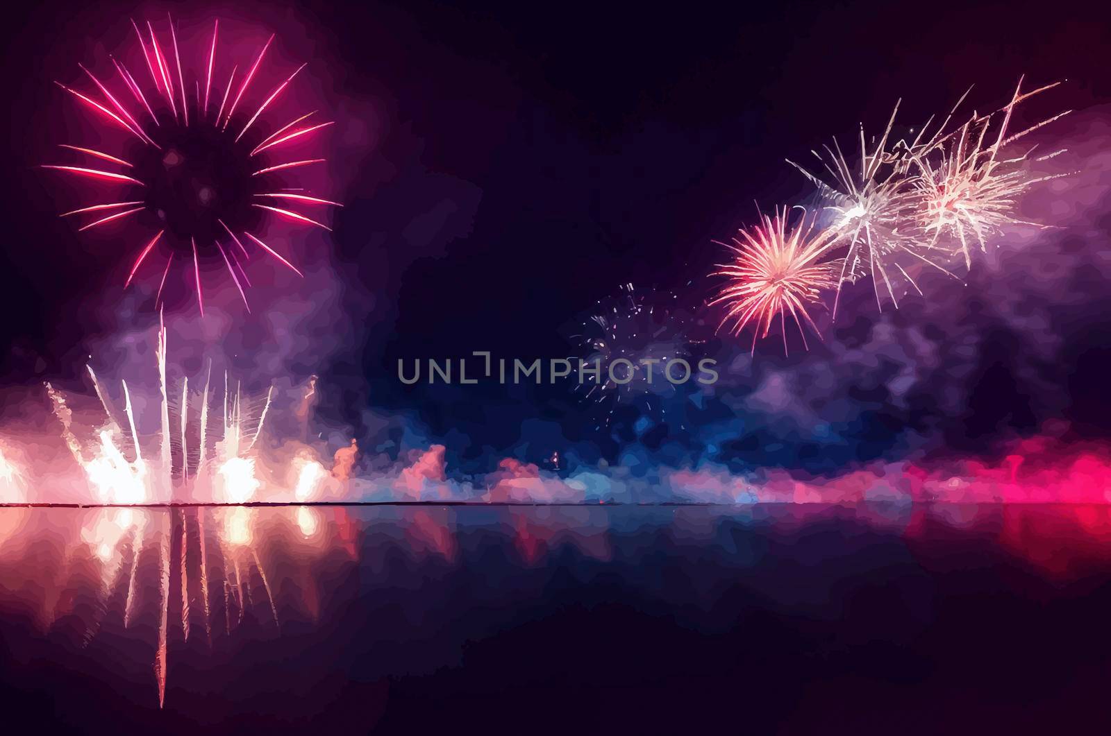 Abstract fireworks background. Fireworks light up in the sky, concept of celebration