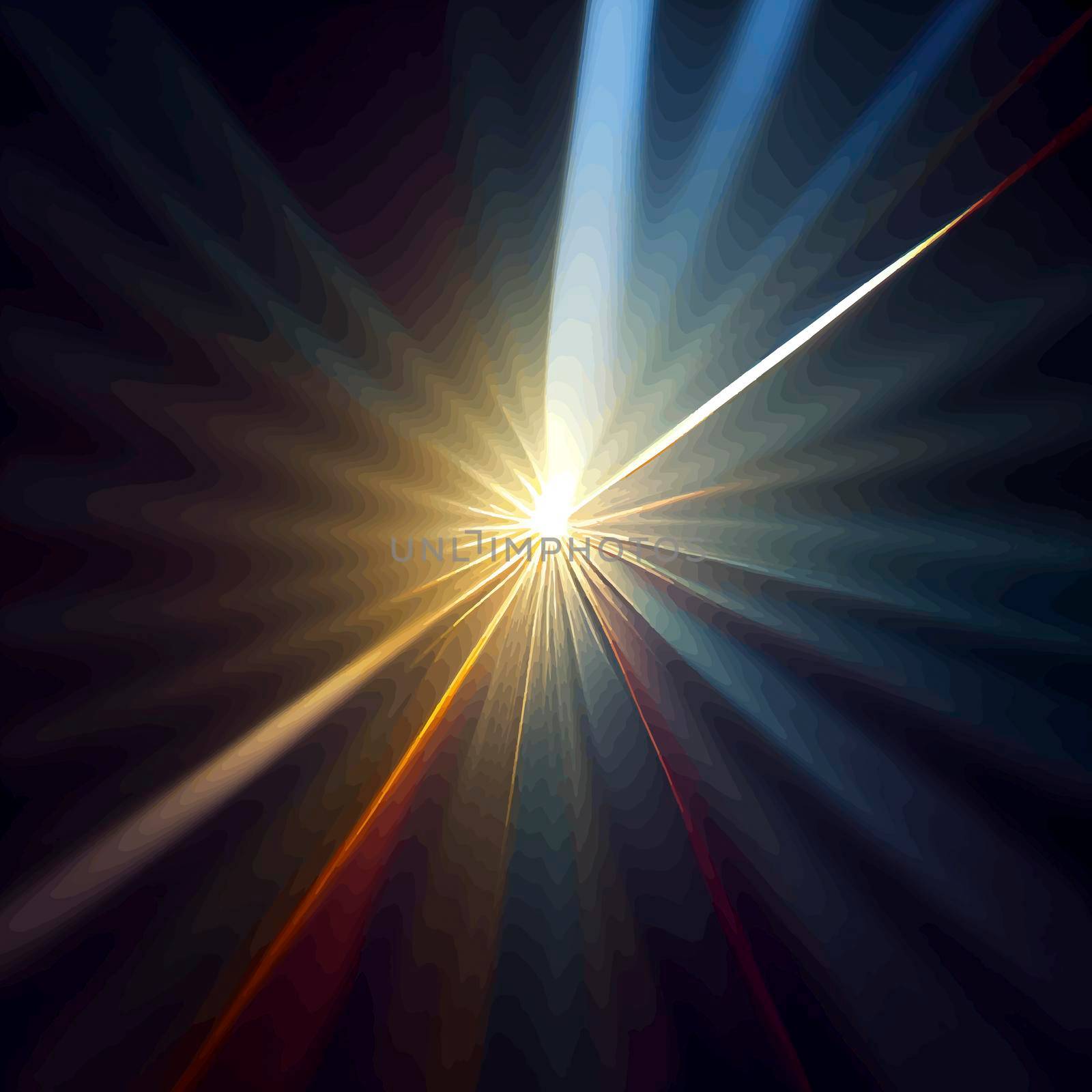 Light Lens flare on black background. Lens flare with bright light isolated with a black background.