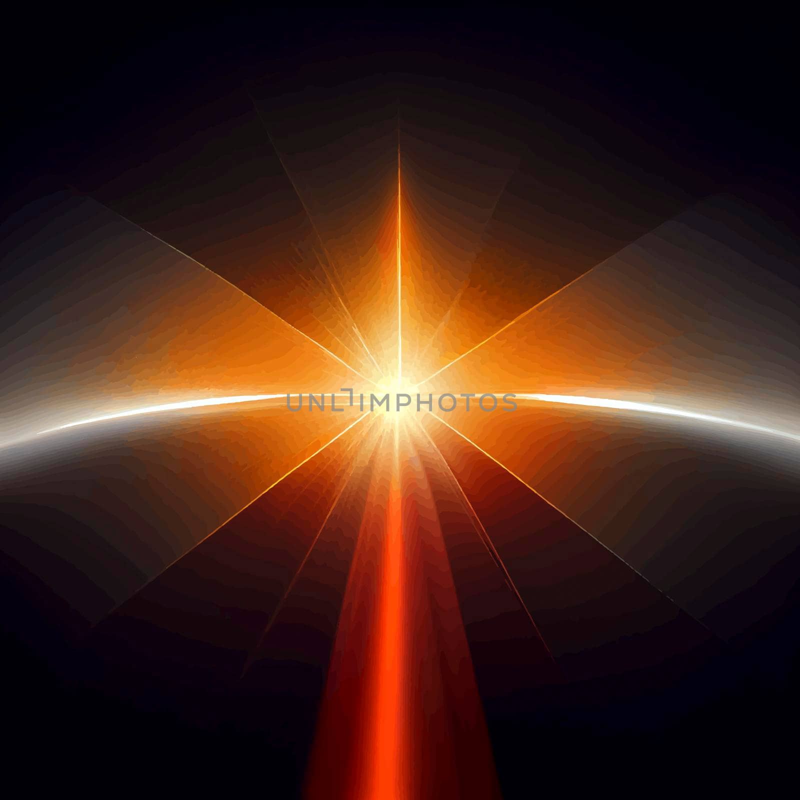 orange Light Lens flare on black background. Lens flare with bright light isolated with a black background by JpRamos