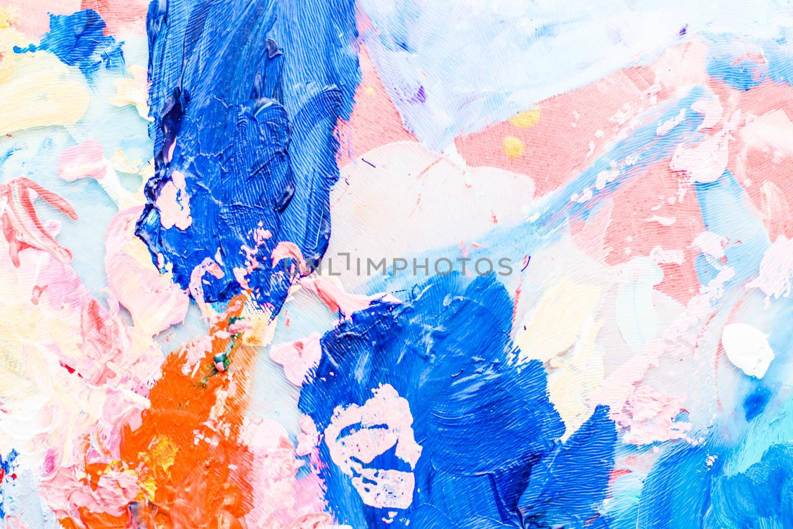 Abstract acrylic paint strokes, art brush flatlay background by Anneleven