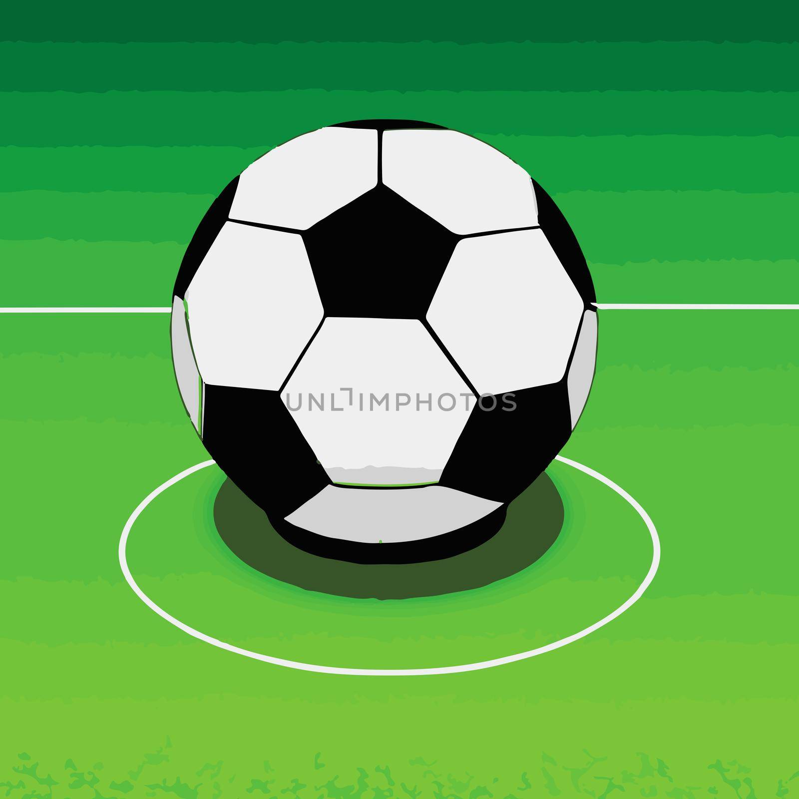 illustration of soccer ball on the field by JpRamos