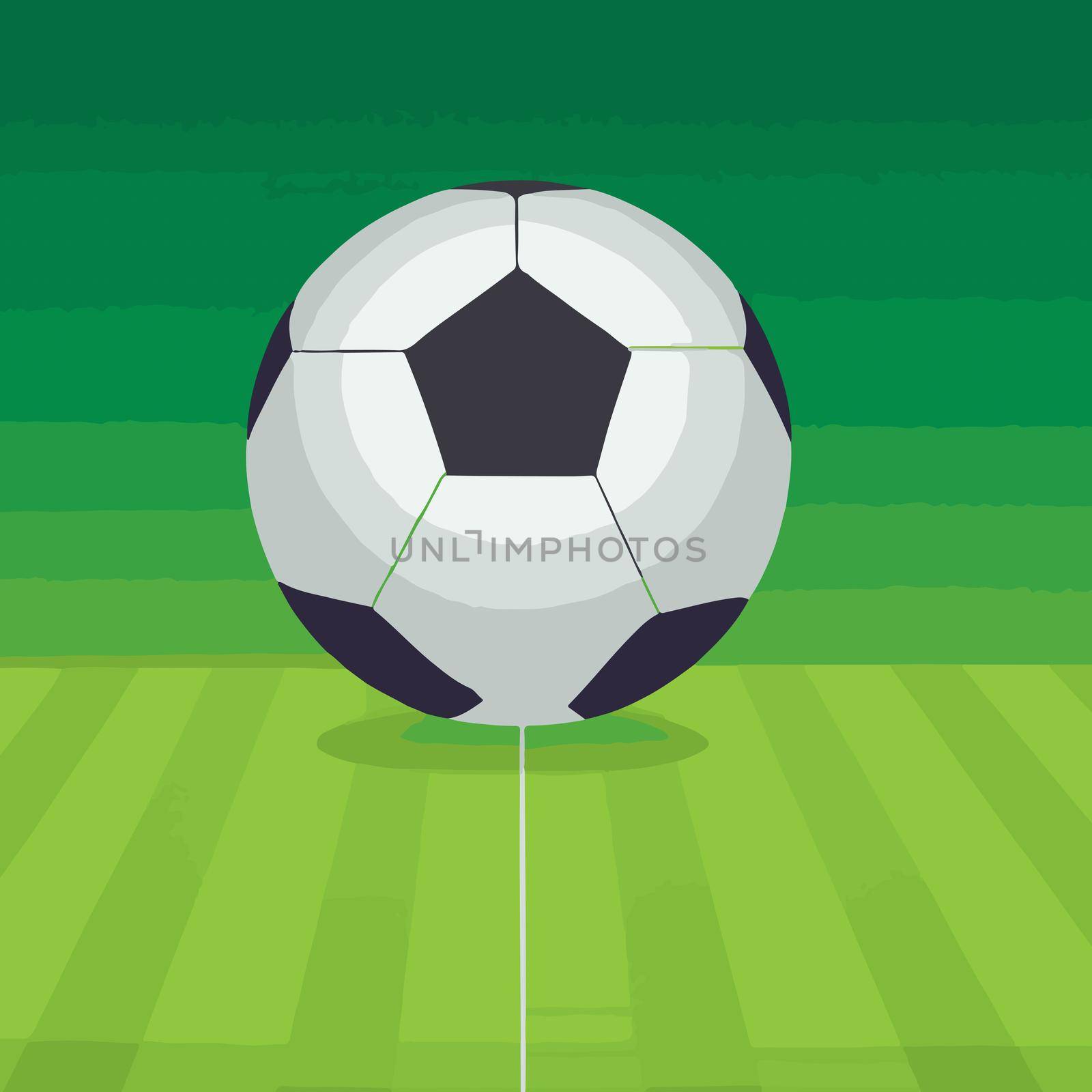 illustration of soccer ball on the field.