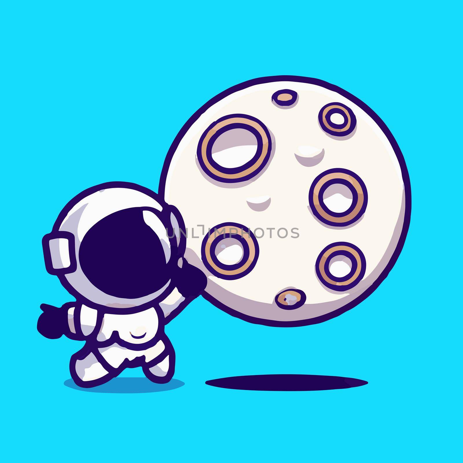 Astronaut cartoon illustration. cute astronaut animated.