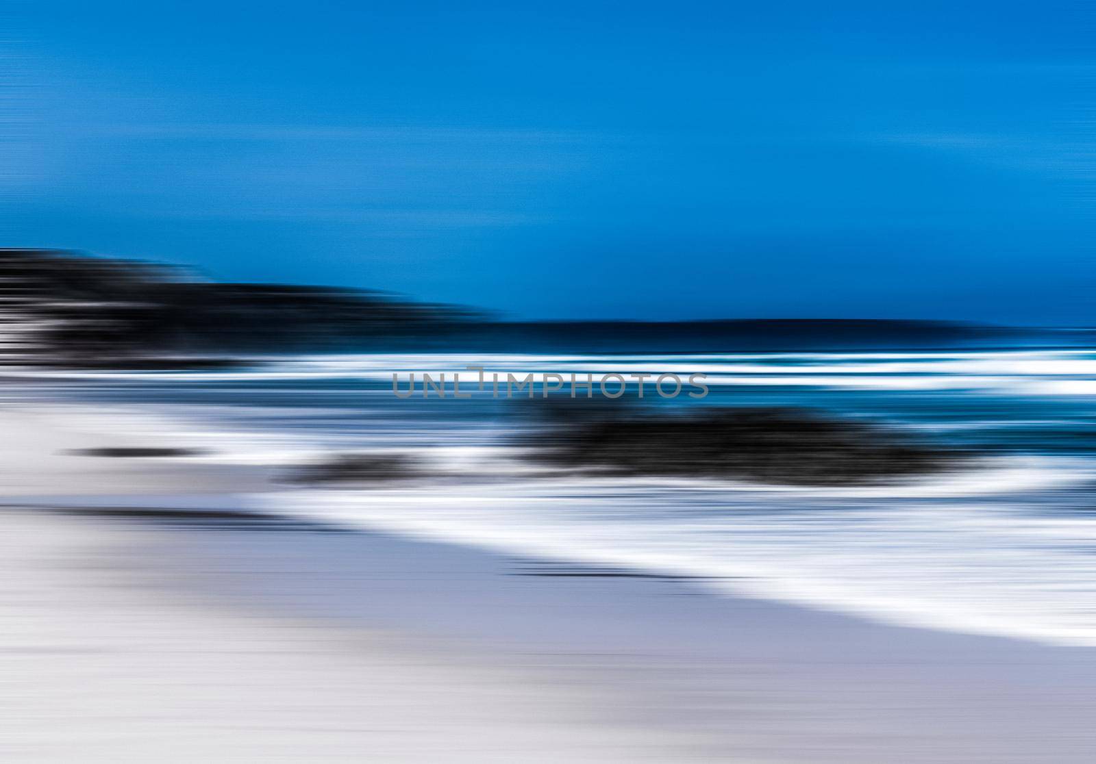 Abstract sea background, long exposure view of dreamy ocean coast in summer by Anneleven